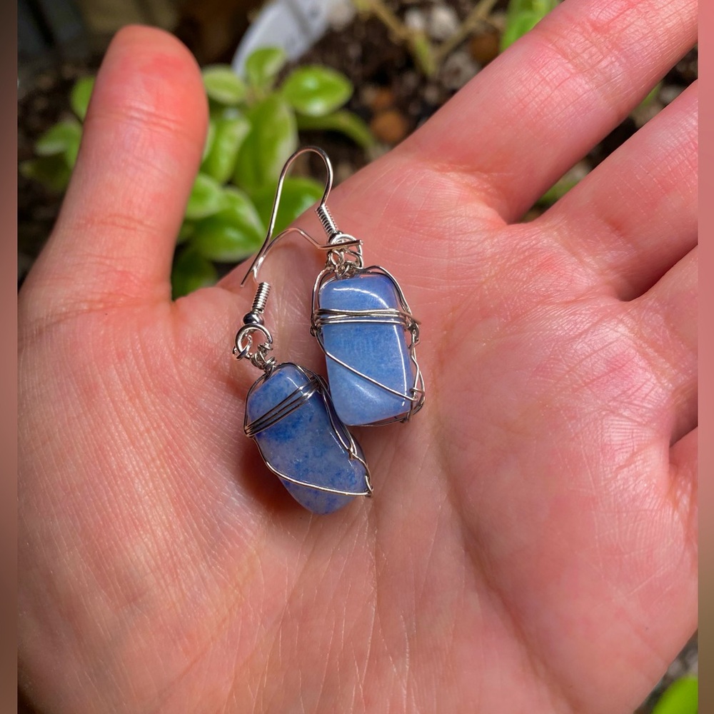 Blue quartz earrings